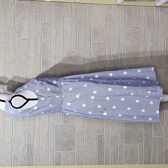 KARL LAGERFELD PINSTRIP POLKA DOT DRESS - Picture 3 of 11